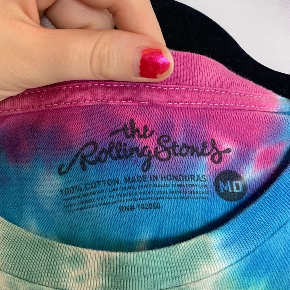 Rolling Stones ‘89 Tie Dye Classic Logo Shirt 100% cotton Made In Honduras Sz M - Picture 6 of 7